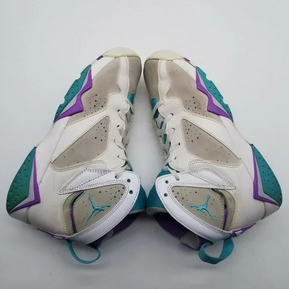Air Jordan Retro 7 /442960-001 White Purple Teal Athletic Sneakers Size 7Y - Picture 3 of 10